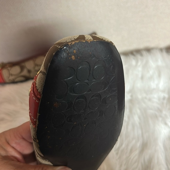 Coach Women's Tan and Red Loafers - Picture 11 of 11